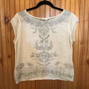 Joie light Cotten tank, with embroidery.